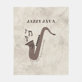 Cobertor De Velo Jazzy Java-Grãos de Café-Saxofone-