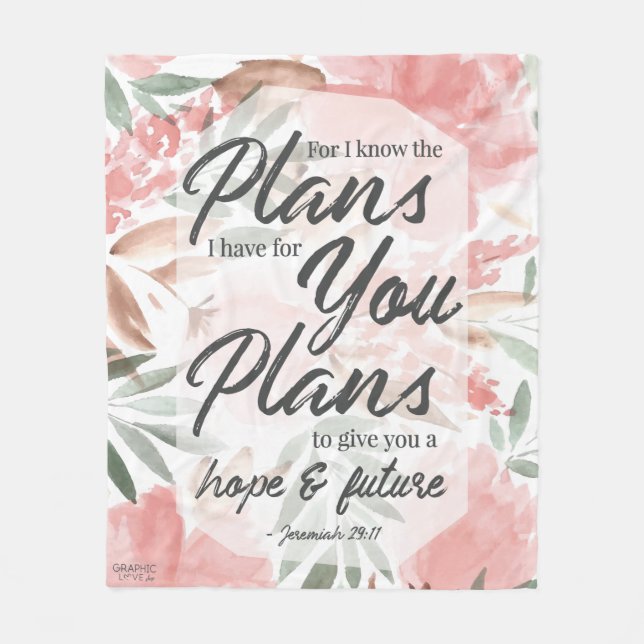 Cobertor De Velo Jeremiah 29:11 Escritura: GraphicLoveShop (Frente)