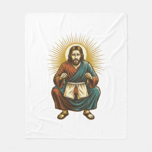Cobertor De Velo Jesus Ajustando Cueca Incomoda no Meio da Agachada