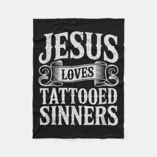 Cobertor De Velo Jesus Ama Pecadores Tatuados Fé Cristã Tatuada