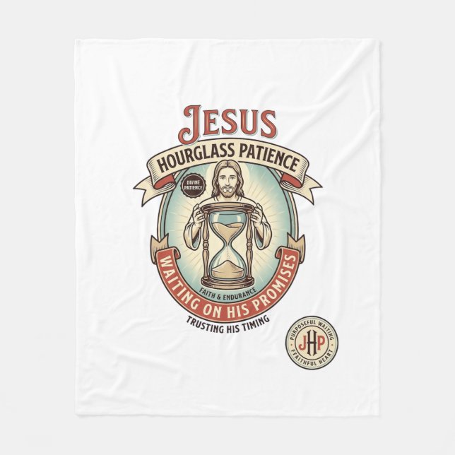Cobertor De Velo Jesus Ampulheta Paciência Jesus Ampulheta Paciênci (Frente)