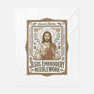 Cobertor De Velo Jesus Bordado Trabalho de Agulha Jesus Bordado Agu
