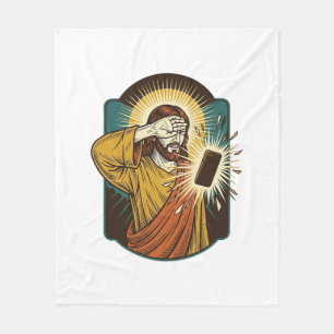 Cobertor De Velo Jesus Cegando Máximo Brilho do Telefone Meia-Noite