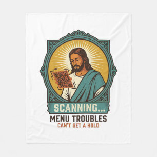 Cobertor De Velo Jesus Código QR Borroso Não Vai Scan Menu Humor Té