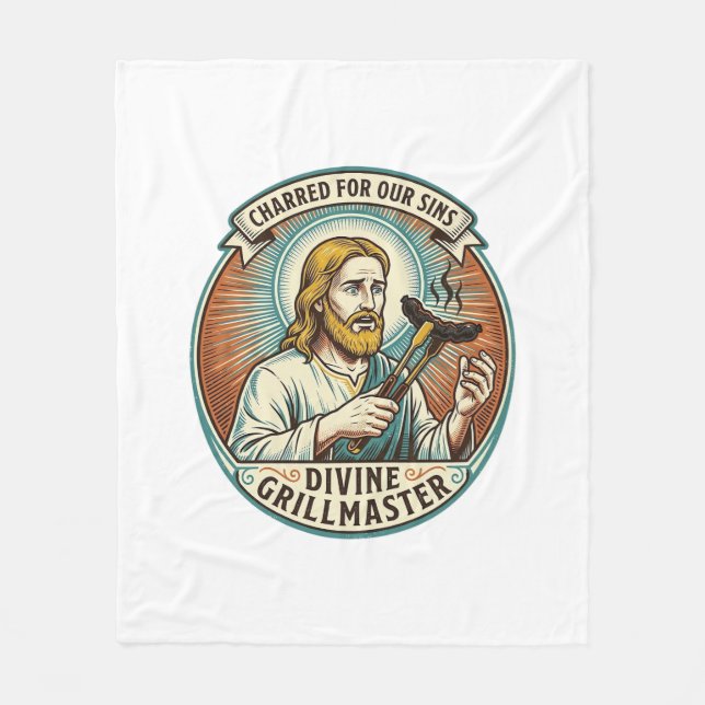 Cobertor De Velo Jesus Completamente Queimado Preto Cachorro-Quente (Frente)
