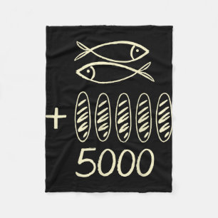 Cobertor De Velo Jesus cristão 2 peixes 5 pães alimenta 5000 homens