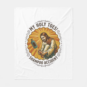 Cobertor De Velo Jesus Derrubando Frasco de Xampu no Pé Dor no Chuv