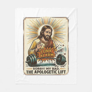 Cobertor De Velo Jesus Derrubando Haltere Pesado Alarme de Academia