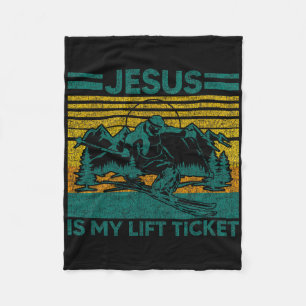 Cobertor De Velo Jesus É Meu Bilhete De Elevador Divertido Esqui Cr