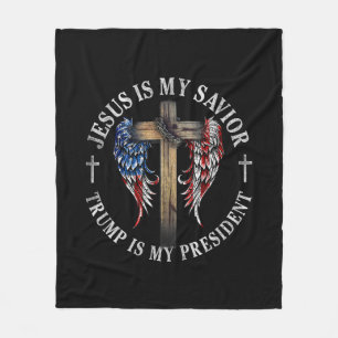 Cobertor De Velo Jesus é meu salvador Trump é meu presidente 2024 E