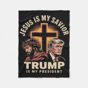 Cobertor De Velo Jesus É Meu Salvador Trump É Meu Presidente Religi