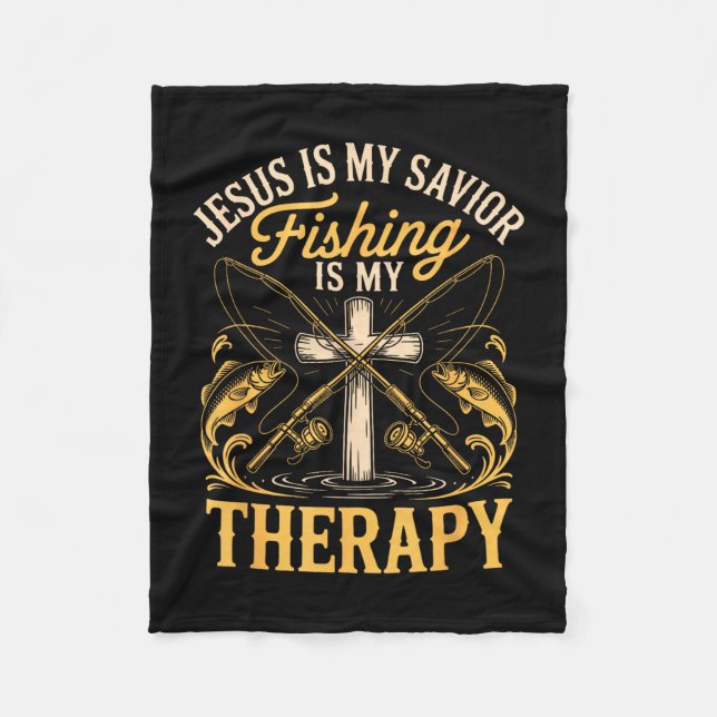 Cobertor De Velo Jesus é vara de pesca terapia (Frente)