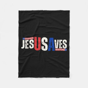 Cobertor De Velo Jesus EUA salva a bandeira americana cristã patrió