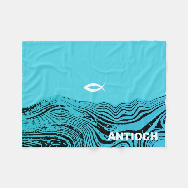 Cobertor De Velo Jesus Fish Wavy Watts (Frente (Horizontal))