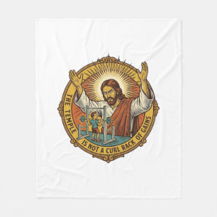 Cobertor De Velo Jesus Flexões de Bíceps Irritado no Rack de Agacha