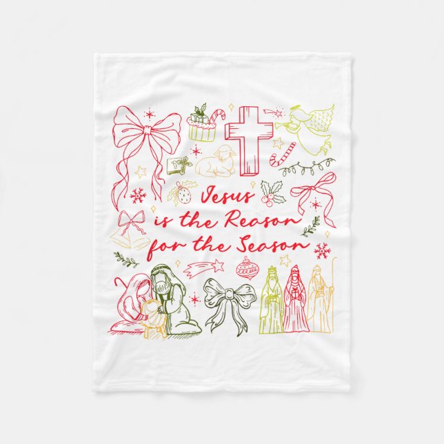 Cobertor De Velo Jesus Is The Reason Christian Cross Coquette Bow C (Frente)