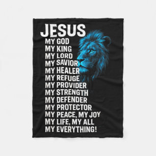 Cobertor De Velo Jesus - Leão Rei Senhor Salvador Fé Cristão