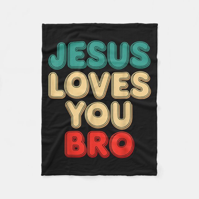 Cobertor De Velo Jesus Loves You Bro Christian Faith Religious Humo (Frente)