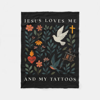 Cobertor De Velo Jesus Me Ama E Minhas Tatuagens