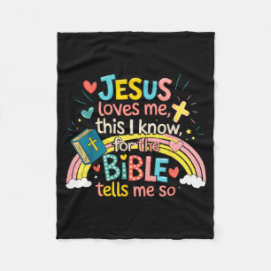 Cobertor De Velo Jesus Me Ama, Isso Eu Sei Meninos Crianças Jesus B