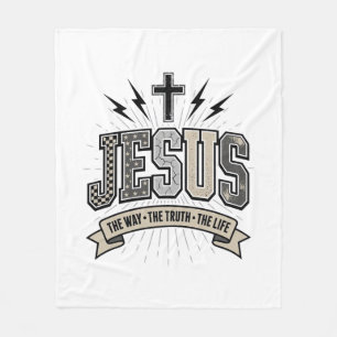 Cobertor De Velo Jesus O Caminho A Verdade A Vida Vintage Cristão