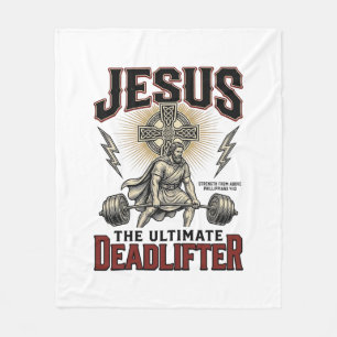 Cobertor De Velo Jesus O Levantador de Peso Definitivo Camiseta Cri