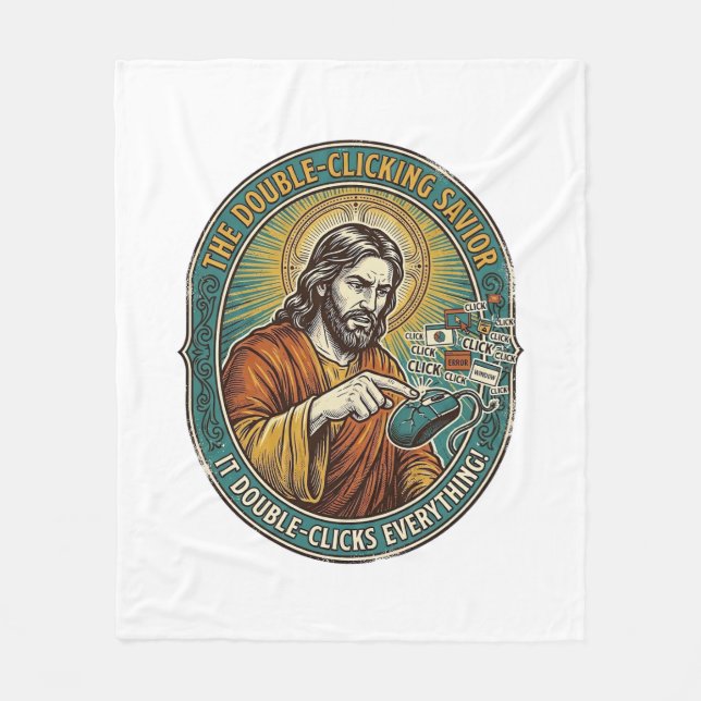 Cobertor De Velo Jesus Quebrou o Mouse com Duplo Clique TI Tecnolog (Frente)