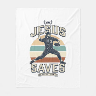Cobertor De Velo Jesus Salva Beisebol Vetor Desenho Cristão Vintage