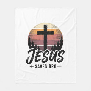 Cobertor De Velo Jesus Salva Camisa Bros Vintage Cruz Cristã Desi