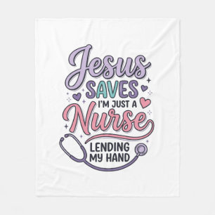 Cobertor De Velo Jesus Salva Camisa de Enfermeira Fé Design_1
