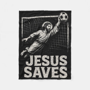 Cobertor De Velo Jesus Salva - Goleiro de Futebol Inspiração Cristã