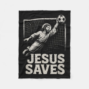 Cobertor De Velo Jesus Salva - Goleiro de Futebol Inspiração Cristã