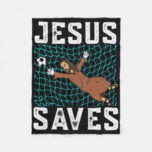 Cobertor De Velo Jesus Salva I Fé Cristã I Jesus Gol do Futebol