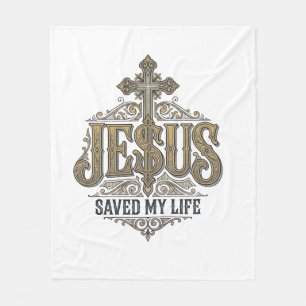 Cobertor De Velo Jesus Salvou Minha Vida Estampa Vintage Cristã Sh