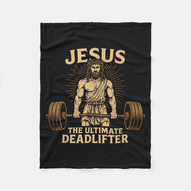 Cobertor De Velo Jesus The Deadlifter Christian Fitness  (Frente)