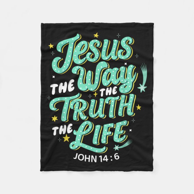 Cobertor De Velo Jesus The Way Truth Life John 14 6 Christian Bible (Frente)