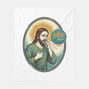 Cobertor De Velo Jesus Tossindo Nota de Voz de Tom Médio Mensagem d