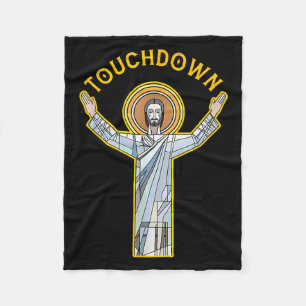 Cobertor De Velo Jesus Touchdown Diversão Fé Cristã Frase Meme C