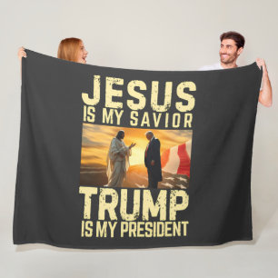 Cobertor De Velo Jesus Trump - Jesus É Meu Senhor Salvador