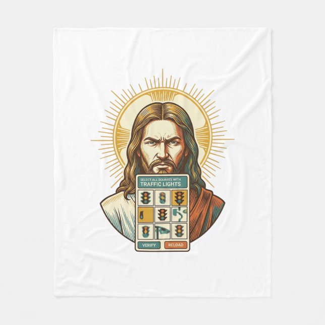 Cobertor De Velo Jesus Verificação de Captcha Sem Fim Semáforos (Frente)