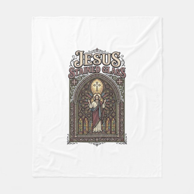Cobertor De Velo Jesus Vitral Jesus Vitral Catedral  (Frente)