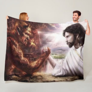 COBERTOR DE VELO JESUS VS O DIABO