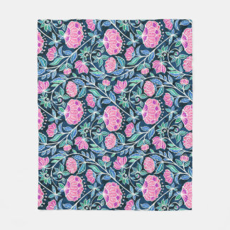 Cobertor De Velo Jewel Toned Boho Chalk Chintz Padrão Floral