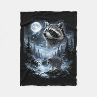 Cobertor De Velo Jimothy Raccoon Howling At The Moon