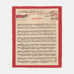 Cobertor De Velo Jingle Bells Vintage Sheet Music