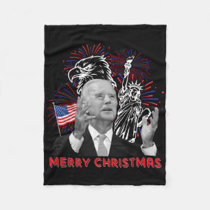 Cobertor De Velo Joe Biden engraçado Feliz Natal em julho bandeira