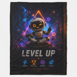 Cobertor De Velo Joey level up gaming manta de flanela crayon crew 