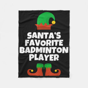 Cobertor De Velo Jogador de Badminton Favorito do Papai Noel Chapéu