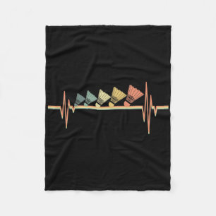 Cobertor De Velo Jogador de Badminton Retro Heartbeat - Esporte de