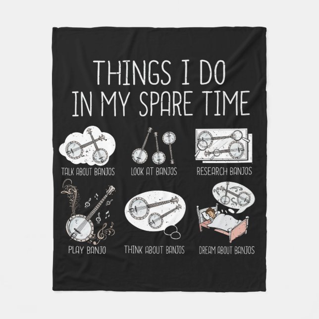 Cobertor De Velo Jogador de Banjo Engraçado Oferece Música country  (Frente)